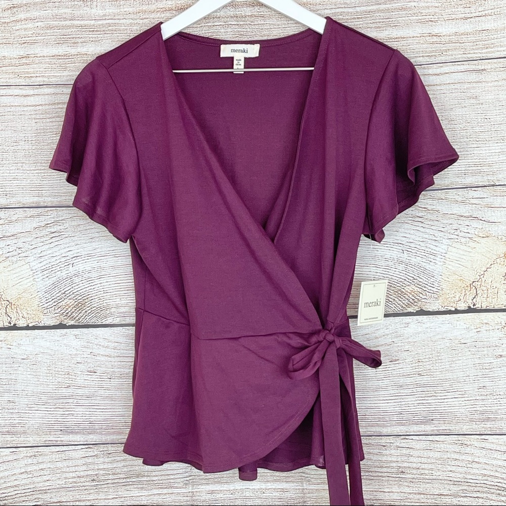 Meraki | Button Wrap Tie Blouse